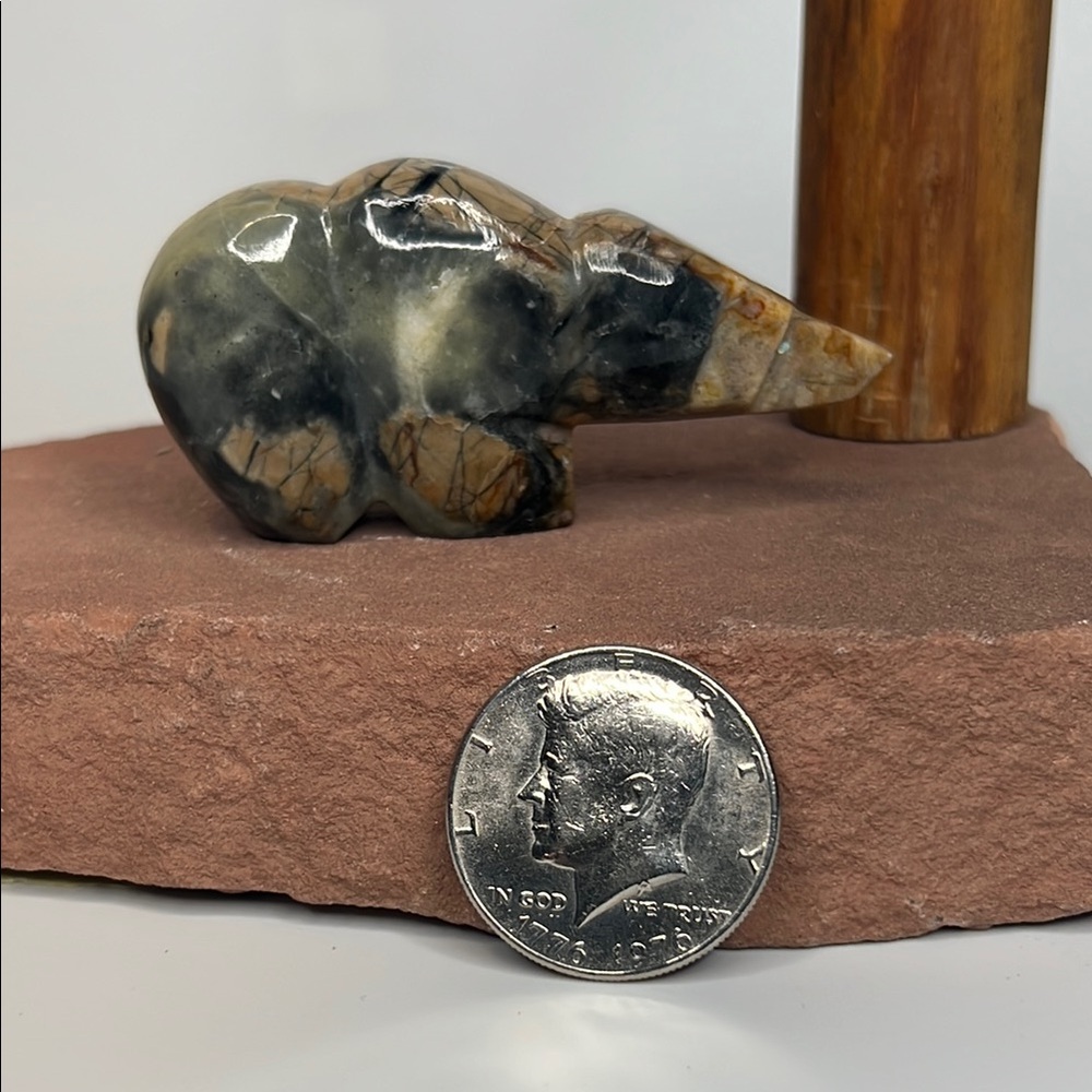 Unique Picasso stone Bear Figurine.